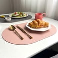 thumbnail image 4 of Table Mat Non-slip Wipeable Faux Leather Oval Shape Insulation Pad for Dining Room, 4 of 5