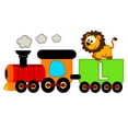 thumbnail image 1 of DAYCARE - Lion Animal Train Child Care Vinyl Wall Decoration Letter L Alphabet Educational Art Design Multicolored Kids Nursery Kindergarten Wall Decal Sticker 40" x 20", 1 of 3