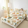 thumbnail image 4 of jejeloiu Cartoon Flowers Floral Queen Sheet Sets,Colorful 3D Mushroom Flat Sheet,Fungus Botanical Queen Fitted Sheet For Girls Teens,Ultra Soft Home Decor,4pcs, 4 of 7