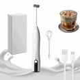 thumbnail image 6 of Electric Whisk, Milk Frother Rechargeable, Drink Mixer, Double Whisk Milk Frother USB-C 3 Speeds Rechargeable, Handheld, Adj, 6 of 9