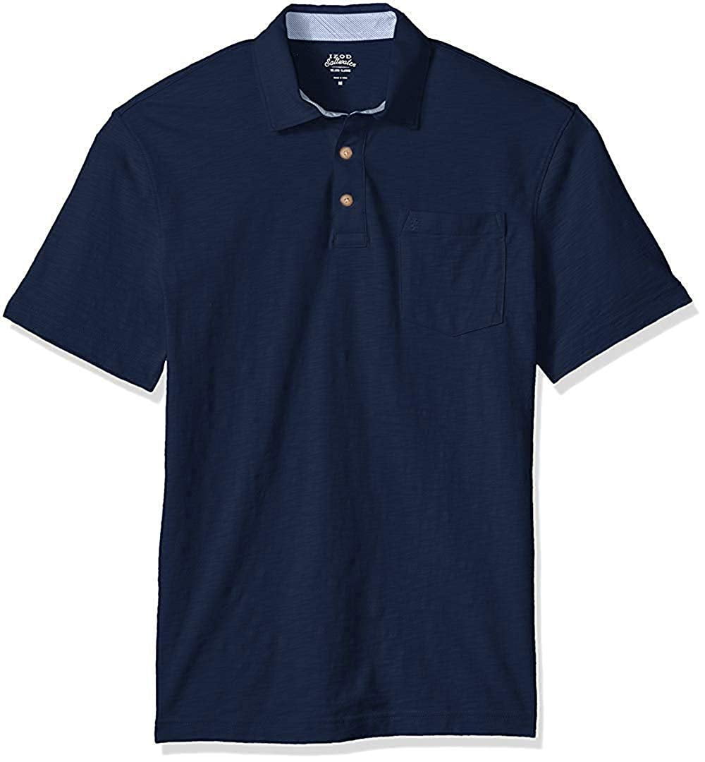 IZOD Men's Short Sleeve Soft Touch Cotton Polo Shirt, Navy Medium
