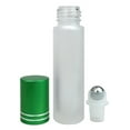 thumbnail image 3 of Beauticom High Quality 10 ml 1/3 oz Frosted Glass Stainless Steel Roller Bottles with Mixed Metal Caps, 6 Bottles Pack, 3 of 3