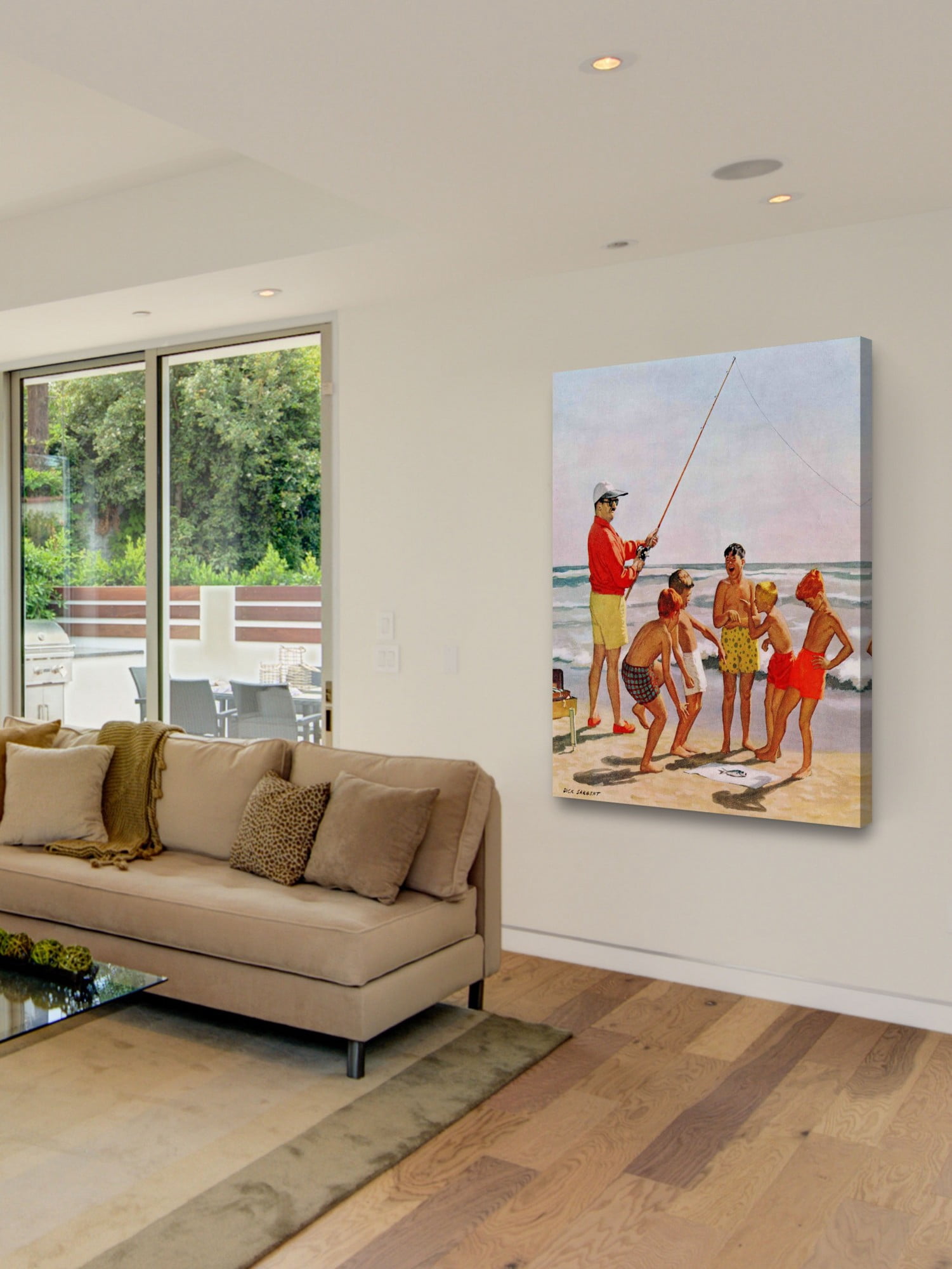 Marmont Hill Big Pole Little Fish by Richard Sargent Painting Print on Canvas