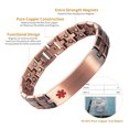 thumbnail image 2 of Wollet Pure Copper Medical Alert Bracelets for Men, Eliquis, 8.66 inches, Magnetic Health Gift ID for Dad,Husband, 2 of 5