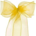 thumbnail image 1 of Zhuge Paquete de 25 fajas de organza para sillas de banquete, lazos para decoración de bodas, fiestas, blanco, rosa, morado, dorado y rojo (paquete de 25, dorado), 1 of 5