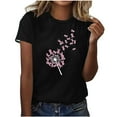 thumbnail image 1 of Mujeres Pantalones Cortos, Verano Ocio Impresión Cuello Redondo Camiseta de Manga Corta, Blusa de Moda Casual, 1 of 4