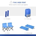 thumbnail image 3 of Outsunny Kids Camping Tent with Chairs, Sleeping Bags, Flashlights, Trolley Case, 69" L 53.25" W 37.5" H, Blue/Gray, 3 of 9