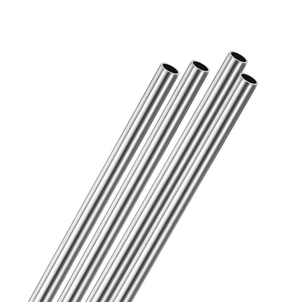 Tubo de acero inoxidable 304 de 250 mm en paquete de 4, tubería de acero inoxidable sin costura de 6.4 mm ID 8 mm OD para construcción/mecanizado/manualidades