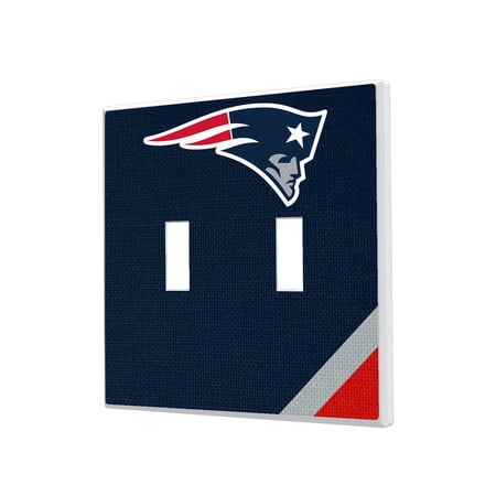 New England Patriots Diagonal Stripe Double Toggle Light Switch Plate