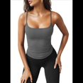 thumbnail image 2 of Camisetas Sin Mangas para Mujer, Corte Entallado, Tirantes Finos, Bonitas Camisetas de Entrenamiento de Verano con Cuello Cuadrado Gris Oscuro L, 2 of 7