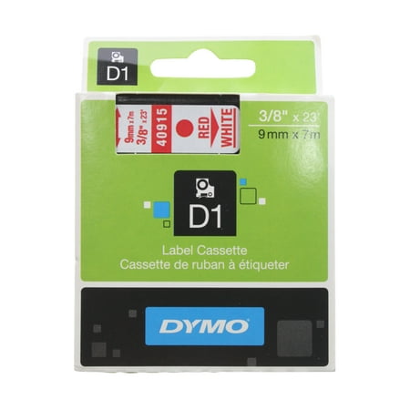 Dymo 40915 Label Maker Tape Red/White 3/8" D1 Tape S0720700
