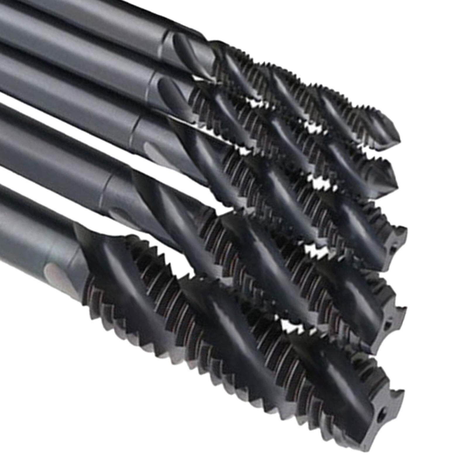 5 Piece HSS Shank Cobalt Tap Drill Spiral Drill Tap Bit Set Compound Tap Drill Set Black