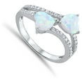 thumbnail image 4 of CHOOSE YOUR COLOR White Simulated Opal Infinity Heart Promise Ring .925 Sterling Silver Band CZ Female Size 10, 4 of 4