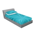 thumbnail image 2 of Ambesonne Teal Fitted Sheet & Pillow Sham Set, Abstract Vortex Design, Twinxl, Turquoise Teal, 2 of 2