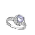 thumbnail image 4 of Wedding Simulated Lavender Halo Ring .925 Sterling Silver Band Purple CZ Jewelry Female Size 10, 4 of 4