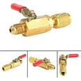 thumbnail image 4 of ThreeH 3pcs R12 R22 Shut Off Valves Air Conditioning Refrigerant Brass 1/4 SAE On-Off Valve for AC HVAC Refrigeration Straight Ball Valve, 4 of 5