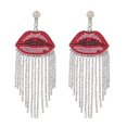 thumbnail image 1 of Teissuly Fashionable Lip Tassel Earrings Alloy Diamond,Novelty Earrings Teissuly WER202310060307, 1 of 9