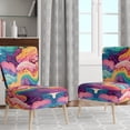 thumbnail image 2 of Designart "Swirling Multicolor Clouds VI" Pink Modern Upholstered Accent Chair - Modern Arm Chair For Living Room, 2 of 5