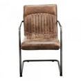 thumbnail image 2 of Ansel Arm Chair Grazed Brown Leather - Set Of Two, 2 of 6