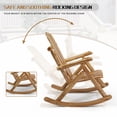 thumbnail image 5 of Ktaxon 26in Outdoor Wooden Rocking Chair, Adirondack Rocker Patio Chair with Rustic High Back for Indoor Backyard Garden Porch, Light Carbonized, 5 of 12