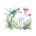 thumbnail image 2 of 2 piezas Sea World Pegatinas de pared Pegatizas de pared de tortuga Pantalla de arte de bricolaje debajo World Scenery para el fondo de la, 2 of 9