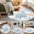 thumbnail image 5 of Blue Coastal Round Area Rug 4 FT, Non Slip Indoor Outdoor Rug, Nautical Coral Beach Starfish Washable Soft Circular Carpet Non-Shedding Floor Mat for Coffee Table Nursery Foyer Balcony, 5 of 8