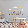 thumbnail image 2 of DAYCARE - Multicolored Vinyl Art Daycare Decoration Colorful Design Adhesive Wall Decal - Kids Playroom Daycare Personalized Name Teacher And Children Design Hearts Clouds Sun Décor 14" x 20", 2 of 3