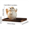 thumbnail image 3 of Ceramic Cat Incense Holder Handmade Desktop Ornament Cute Animal Shape Decoration For Home Meditation Relaxation Study And, 3 of 4
