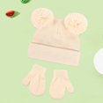 thumbnail image 1 of Chapeaux Bébé Tricotés Hiver Double Pompon, 1 of 3