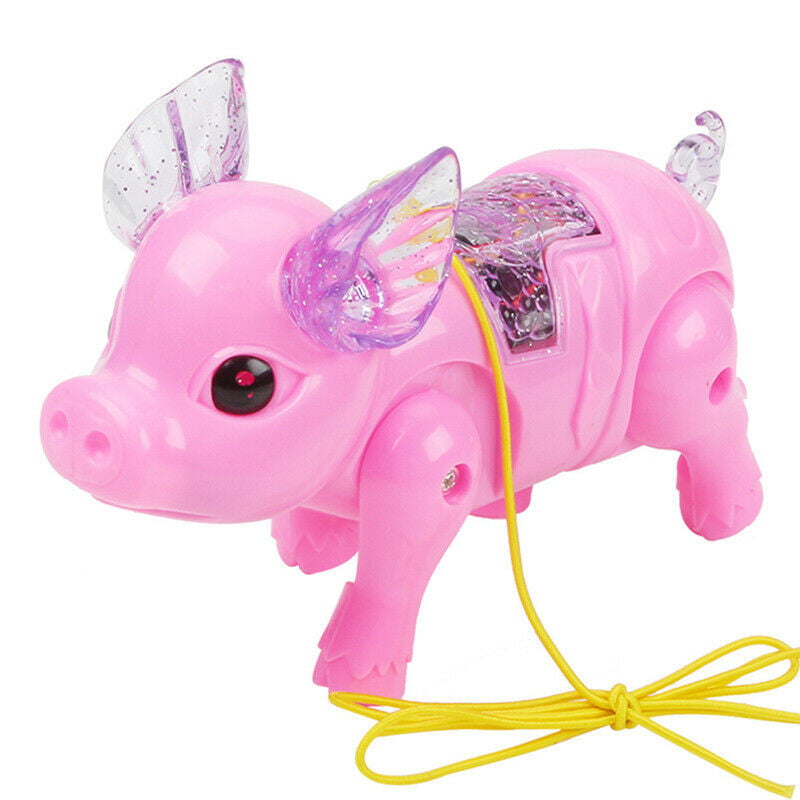 Electric Walking Singing Musical Light Pig Toy with Leash Interactive Kids Toy - LOTONJT Musical Toy Random Color Novelty & Gag Toys