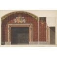 thumbnail image 2 of Jules-Edmond-Charles Lachaise 18x13 Gold Ornate Wood Frame and Double Matted Museum Art Print Titled - Design for the Decoration of the Fireplace in the Library of the Chateau De Mouchy (19t, 2 of 4
