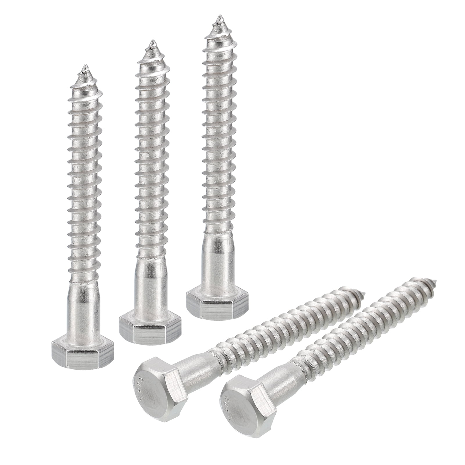 Unique Bargains Hex Head Lag Screws Bolts 5 16 x 2 1 2 304 Stainless Steel Partial Thread Wood Screws 10 Pack Walmart