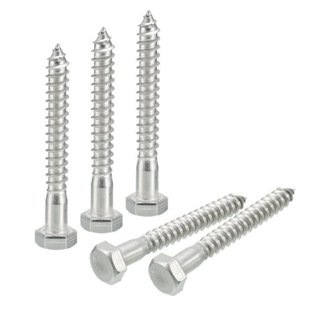 

Uxcell Hex Head Lag Screws Bolts 5/16 x 2-1/2 304 Stainless Steel Partial Thread Wood Screws 5 Pack