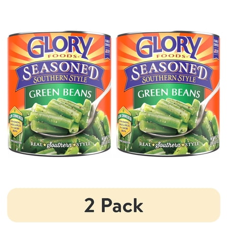 (2 pack) Glory Foods Seasoned Southern Style Green Beans, 29 oz., Can