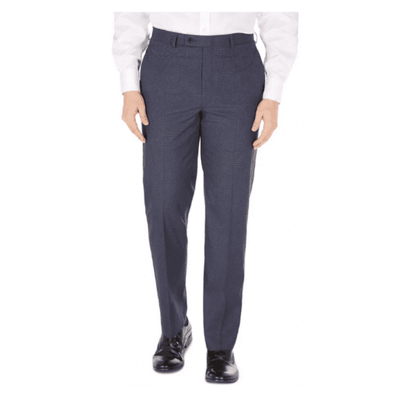 Ralph Lauren Men Classic Fit Flat Front Stretch Fabric Navy Dress Pants 32X32
