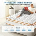 thumbnail image 2 of King Mattress, 10 Inch Innerspring Hybrid Mattress in a Box with Gel Memory Foam, Individually Wrapped Encased Coil Pocket Spring Mattress, Pressure Relief, Medium Firm Support, 2 of 4