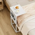 thumbnail image 4 of C Shaped Side Table with Adjustable Height - White End Table for Small Spaces, 4 of 9