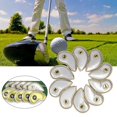 thumbnail image 3 of Cubierta de cabeza de golf Kusrkot PU Cuero bordado 10 piezas 1 juego Protector Plata, 3 of 8