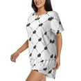 thumbnail image 2 of Wukai Black Rabbit Women's Pajama Set,Short-Sleeve Top and Shorts with Elastic Waistband and Pockets for Loungewear, Yoga, and Casual Wear-XX-Large, 2 of 8