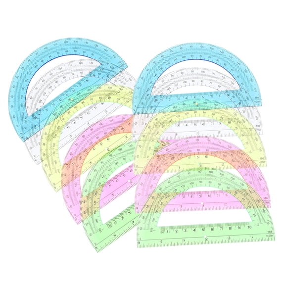 IFANLANDOR 12pcs Engineer Protractor Plastic Blue Protractors For Students Geometry Tasks