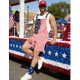 thumbnail image 6 of 250th Anniversary American Flag Overalls Men,USA Hat,4th of July Sunglasses,Patriotic Socks,4 Pcs for Memorial Independence Day(Red White Blue,3XL), 6 of 8