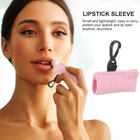 LEXSOMEO 4pcs Lip Balm Holder Keychain Clip On Keychain Sleeves Lipstick Key Chain Holders