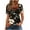 Black, variant on JSheng Summer Tops for Women 2025 Women Casual Fashion Printed Button Diagonal Collar Short Sleeve T-shirt Top Black XXXL