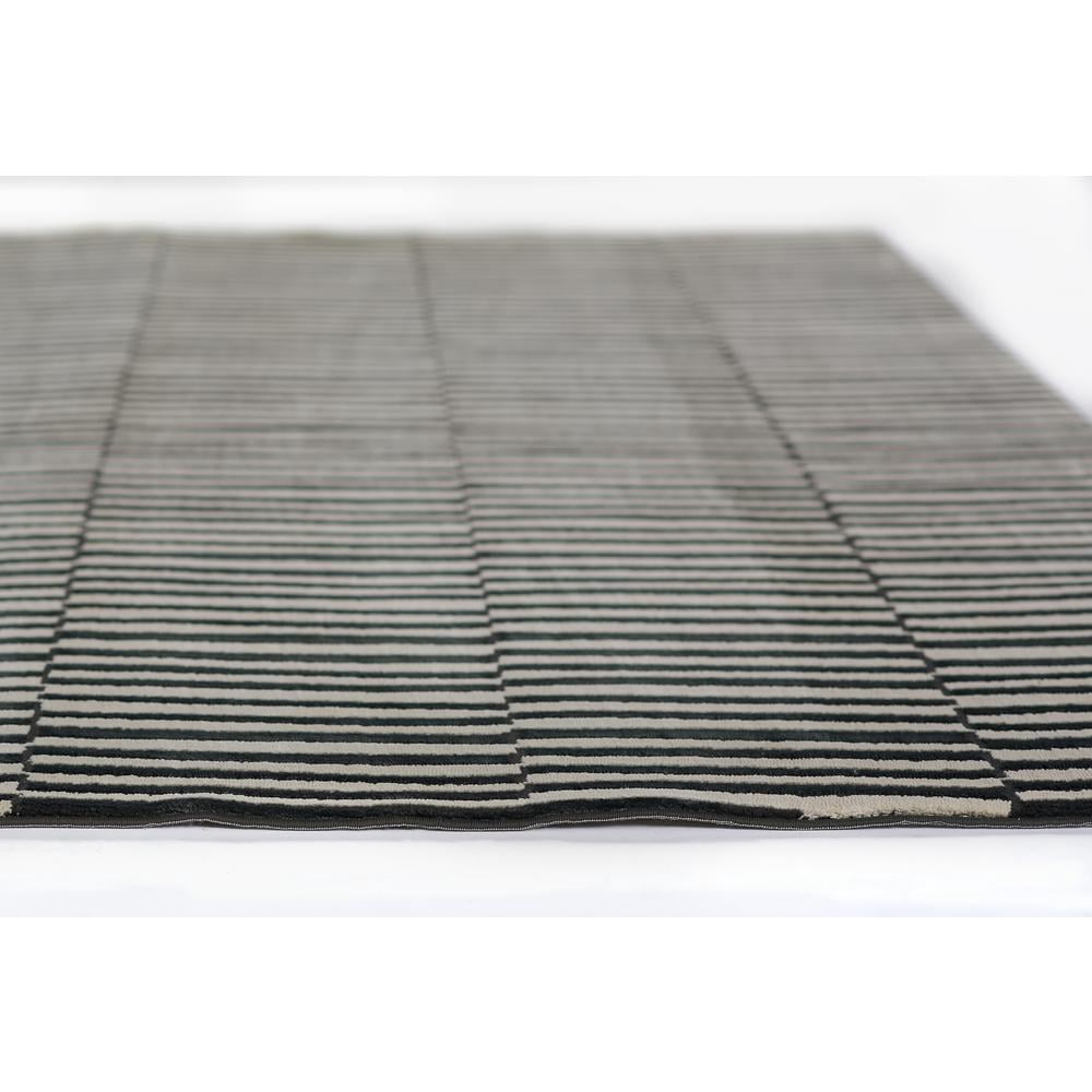 Momeni Xander Polyester Blend Striped Black Area Rug 9'3" X 12'6"