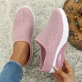 thumbnail image 6 of Wovix Summer Slipper For Women Mule Sneakers Breathable Air Cushion Wedge Backless Walking Shoe Lightweight Platform Orthotic Clog Daily Wear Black 37, 6 of 9