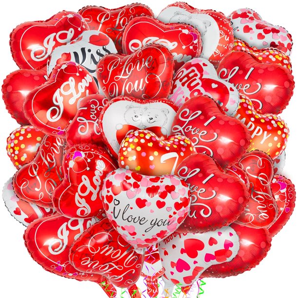 Globos ZHWKMYP con forma de corazón rojo, 36 piezas, para el día de San Valentín