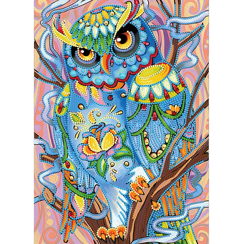 Plush Owl 30*30 DIY Crystals Diamond Rhinestone Painting Pasted Paint by Number Kits Cross Stitch Embroidery YEESAM ART New 5D Diamond Painting Kit 