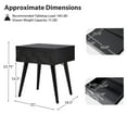 thumbnail image 4 of 23" Wooden End Table with Charging Station and Tray Modern End Table for Living Room Black, 4 of 8