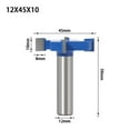 thumbnail image 2 of 1pc 1/2" Shank 12mm Shank 6 Edge T Type Slotting Cutter Tool Router Bits For Wood Industrial Grade Milling Cutter ,High Efficiency, 2 of 3