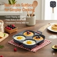 thumbnail image 4 of 4 Hole Non Stick Egg Frying Pan, 4 Hole Skillet with Handle, 4 Hole Frying Pan, Divided Egg Omelet Pans, For Omelets, Pancakes, And Sandwiches, Gas & Induction Stove Compatible, White, 4 of 7